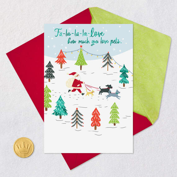 Dog-Walking Santa Christmas Card for Pet Care Provider, , large image number 5