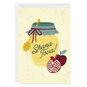 Honey Jar and Fruit Personalized Rosh Hashanah Card Card Front with Envelope image number 1