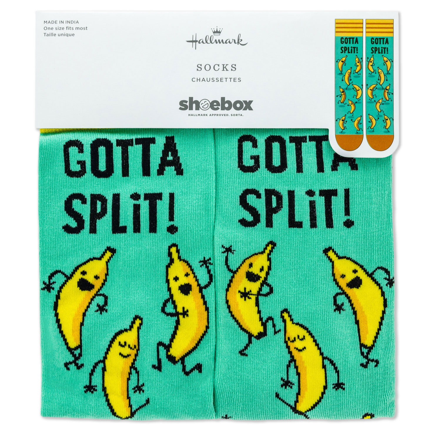 Gotta Split Bananas Funny Novelty Socks package front image number 5