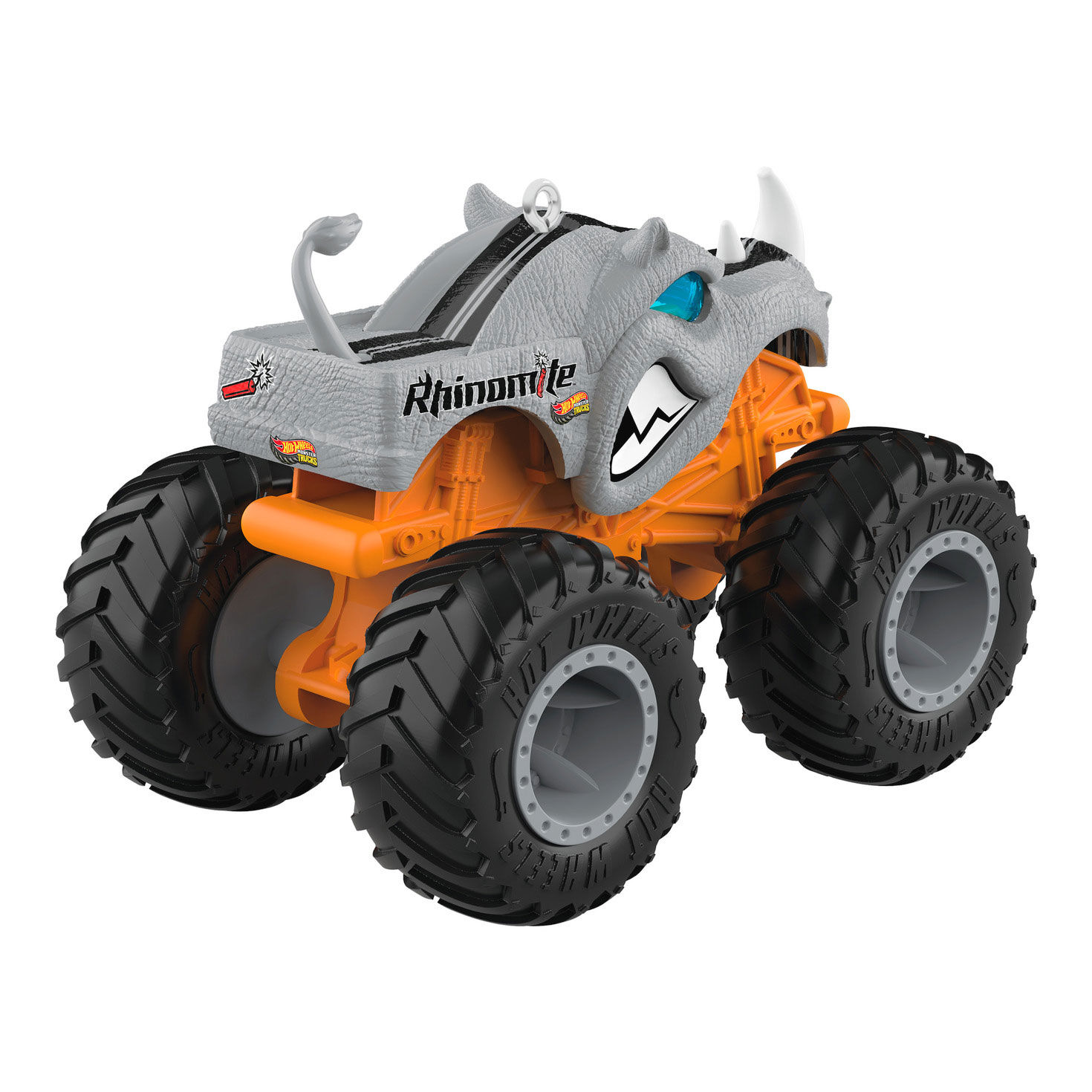 Orange Gray Hot Wheels Monster Truck Ornament Back image number 6