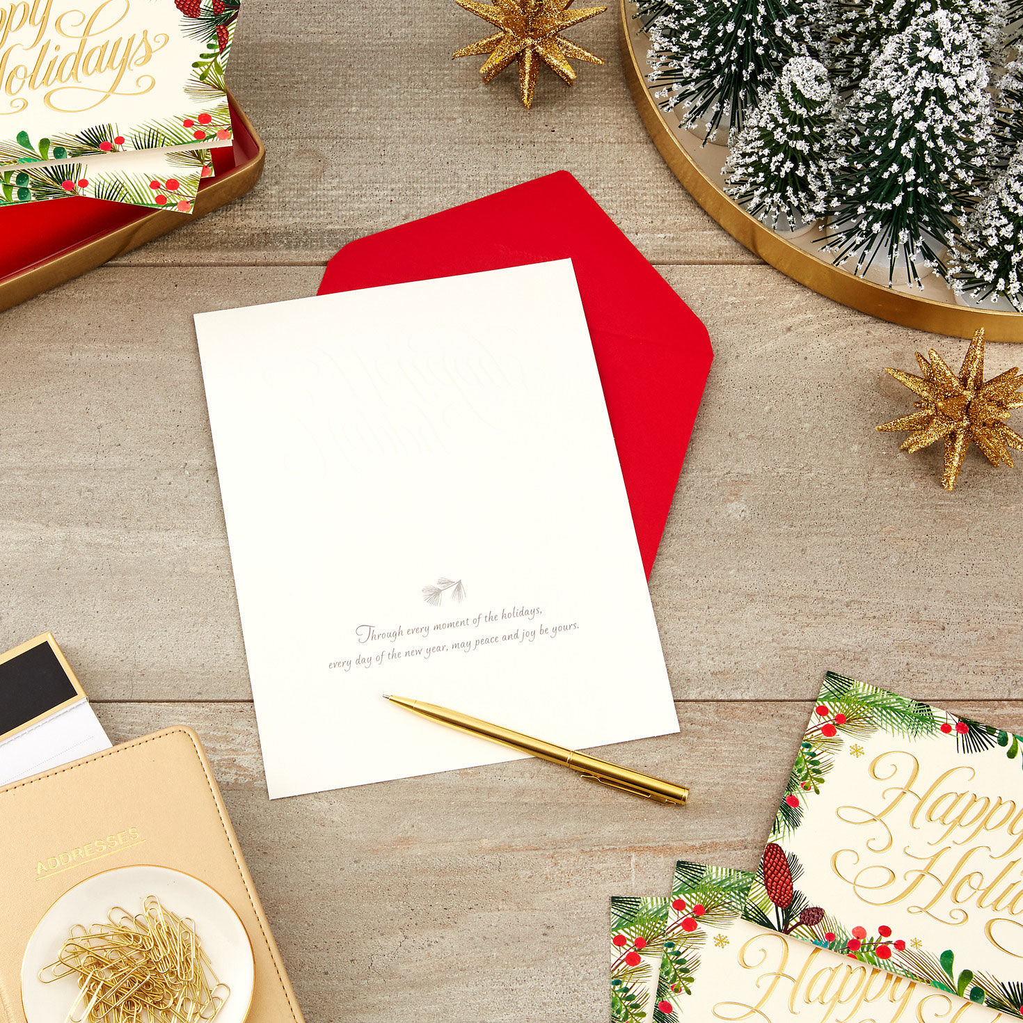 Festive Greenery Boxed Christmas Cards in use image number 7