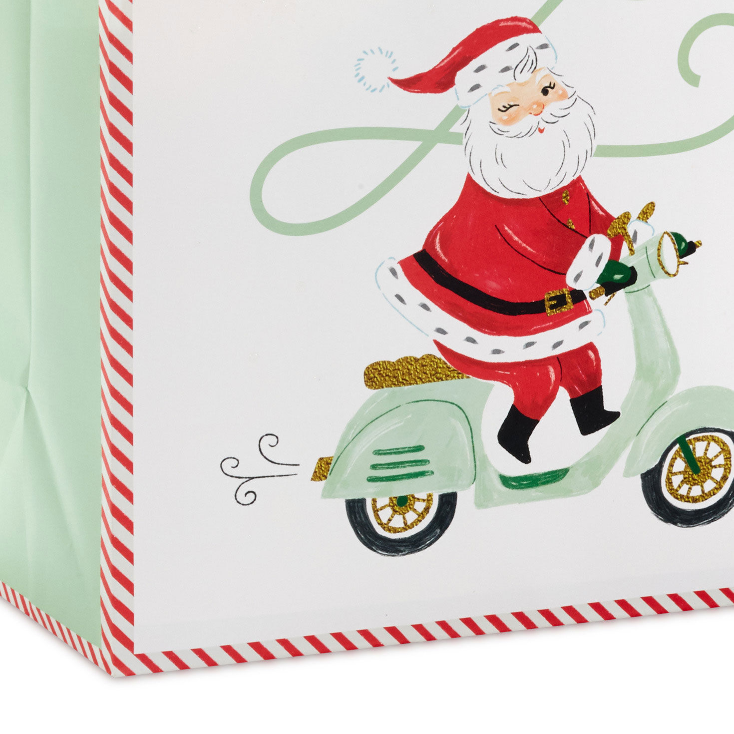 Oh What Fun Santa Jumbo Christmas Gift Bag Base/Side Detail image number 5