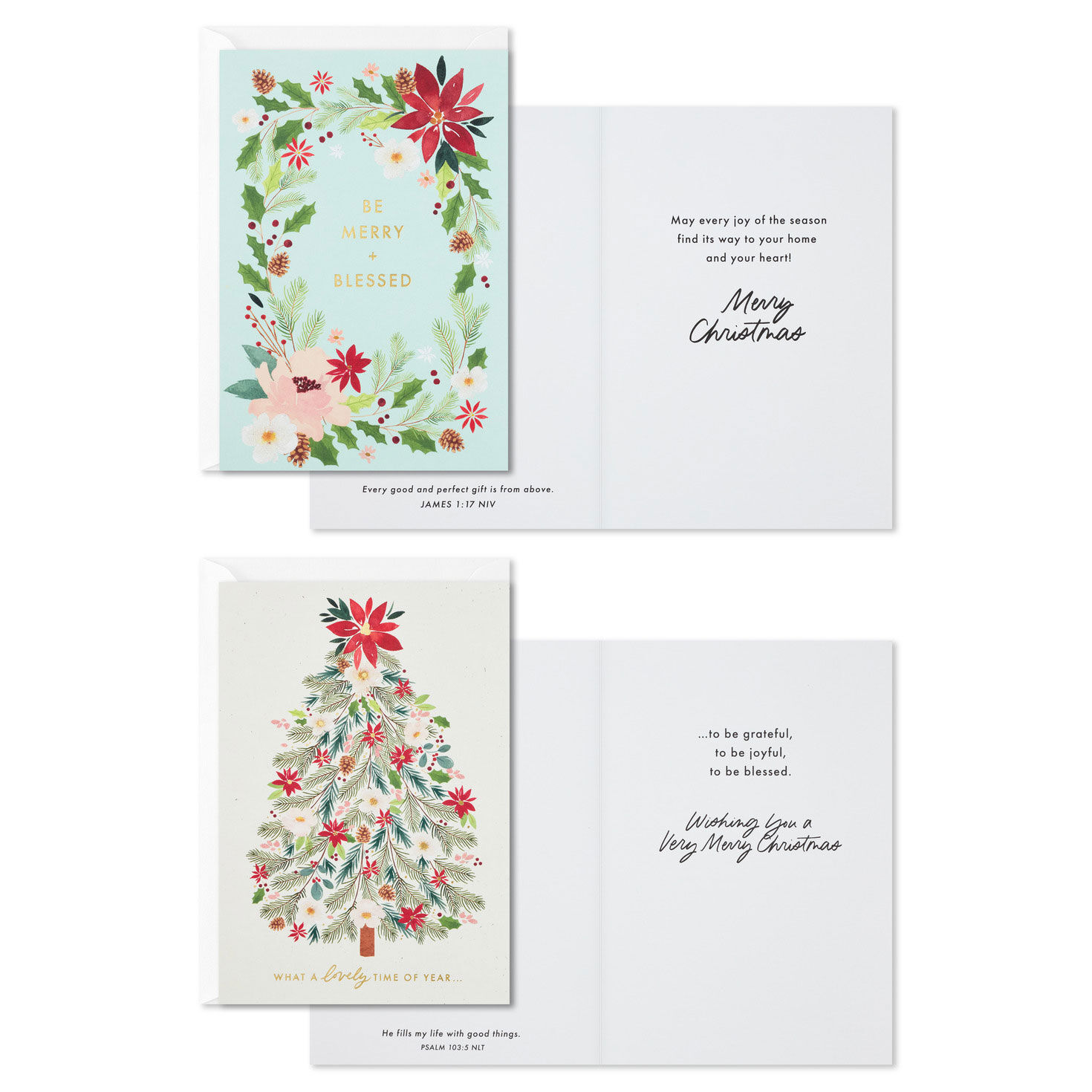 Soft Florals DaySpring Religious Christmas Cards Card Front with Sentiment image number 3
