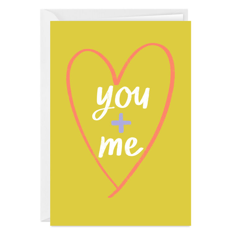 You + Me Doodle Heart Custom Love Card