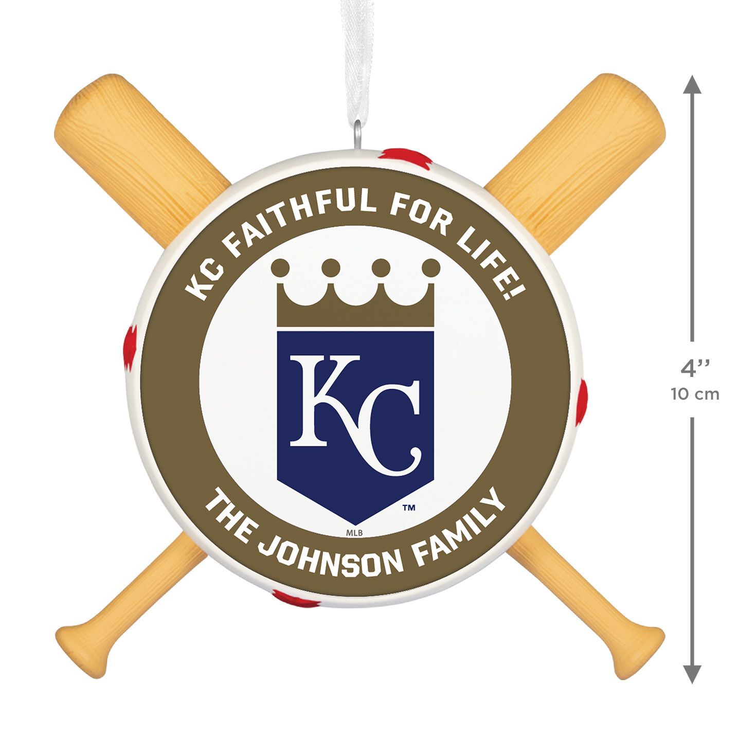 Kansas City Royals Personalized Text Ornament measurement image number 4