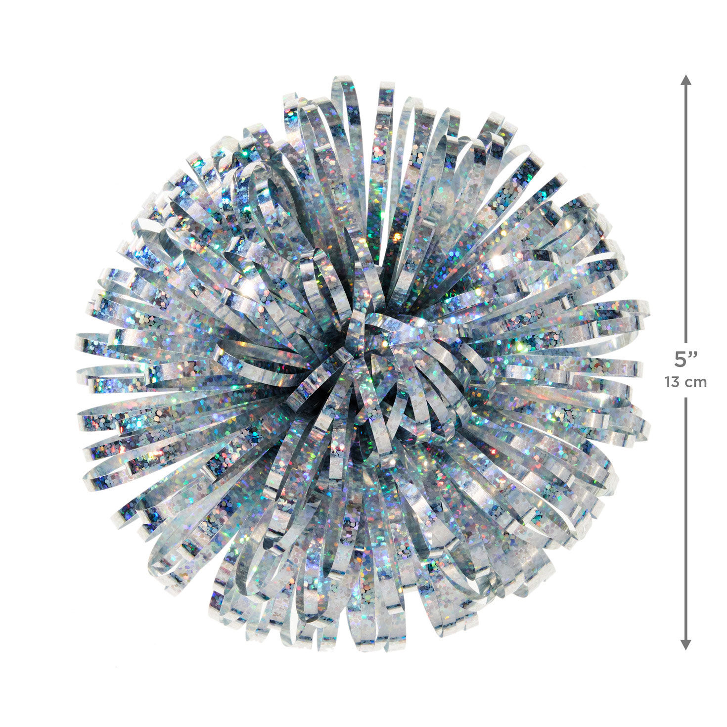 Silver Holographic Gift Bow measurement image number 3