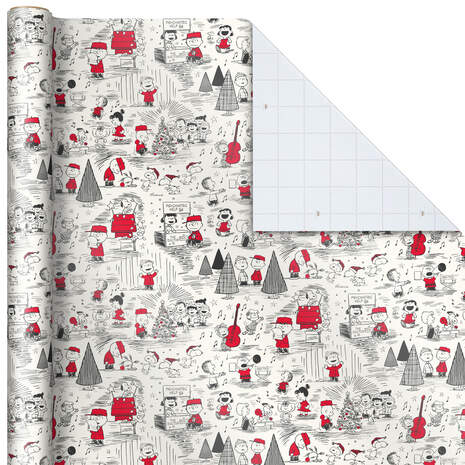 Peanuts® Toile Jumbo Roll Christmas Wrapping Paper, 80 sq. ft., , large