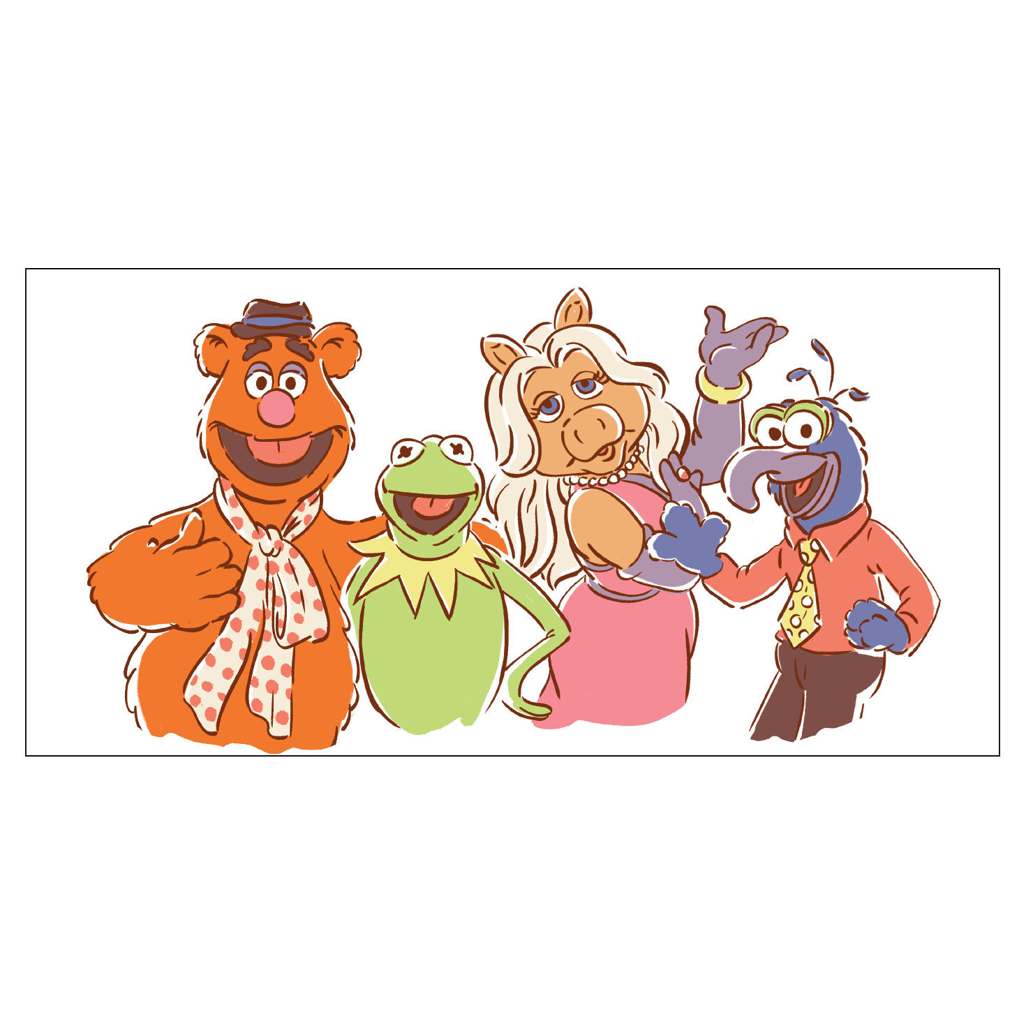 Fozzie, Kermit, Miss Piggy and Gonzo Collector Glass Full glass design  image number 2