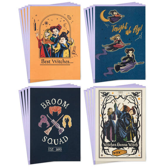 Disney Hocus Pocus Sanderson Sisters Boxed Halloween Cards Assortment, Pack of 16