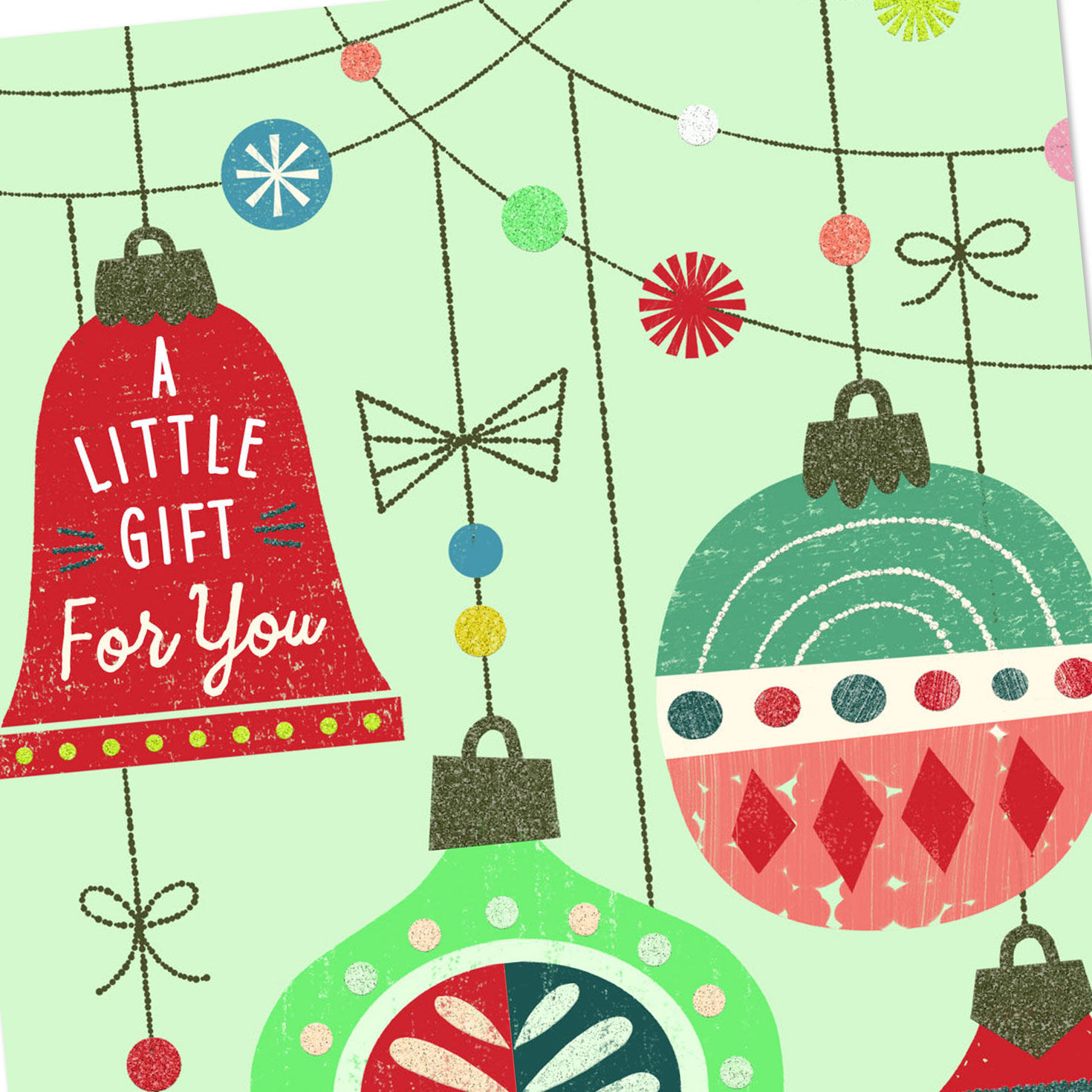 Holiday Ornaments Money Holder Christmas Card Card Front Detail image number 5