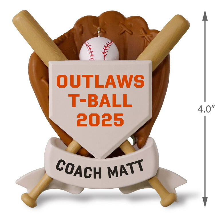 America's Pastime Baseball Personalized Ornament, Custom Text  image number 3