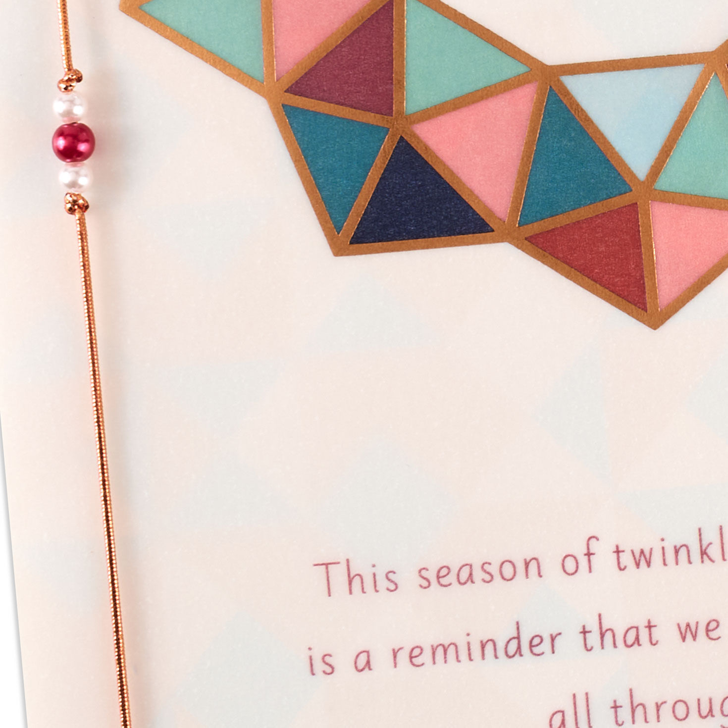 Modern Mosaic Holiday Wreath Mom Christmas Card Card Front Detail image number 6