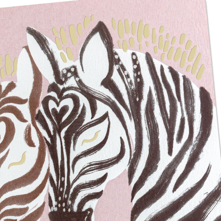 Cuddling Zebras Romantic Love Card Card Front Detail image number 4