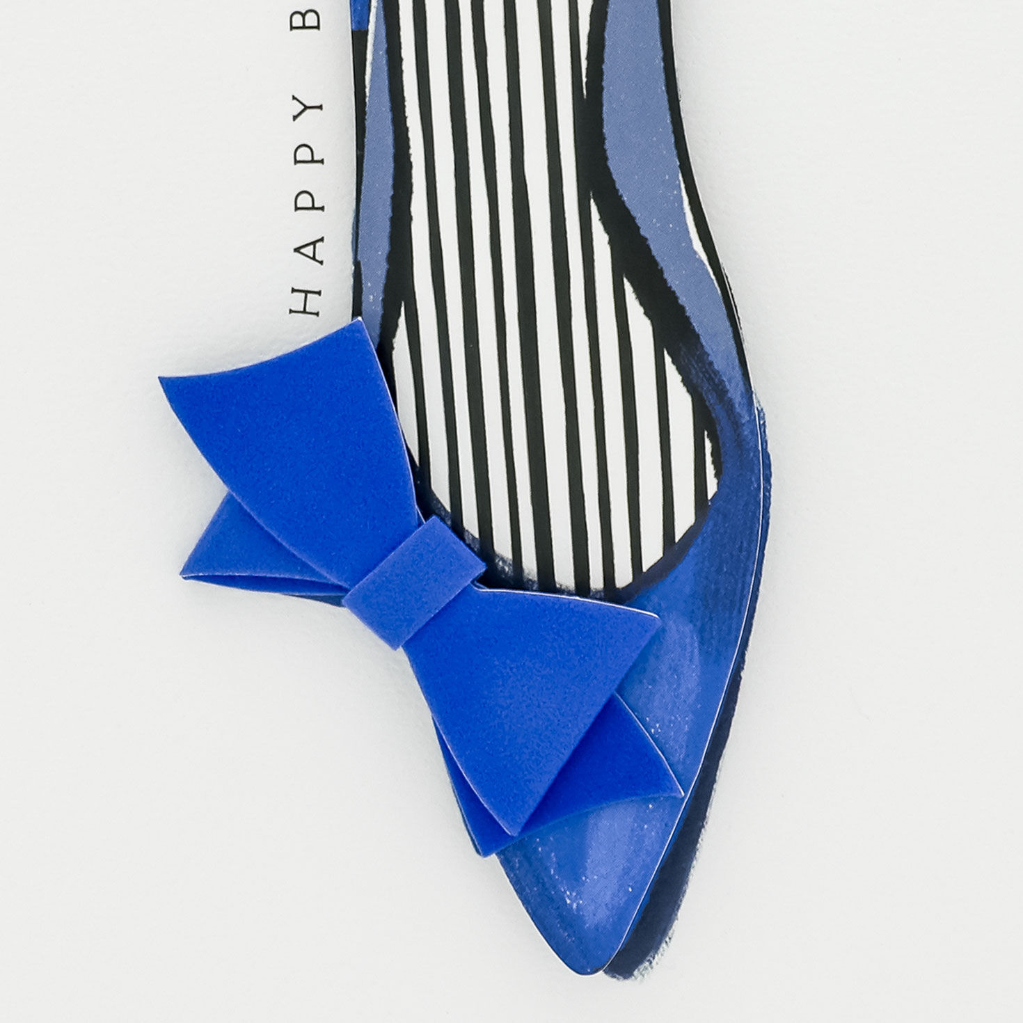 Blue High Heel with Bow Birthday Card for Her Card Front Detail image number 4