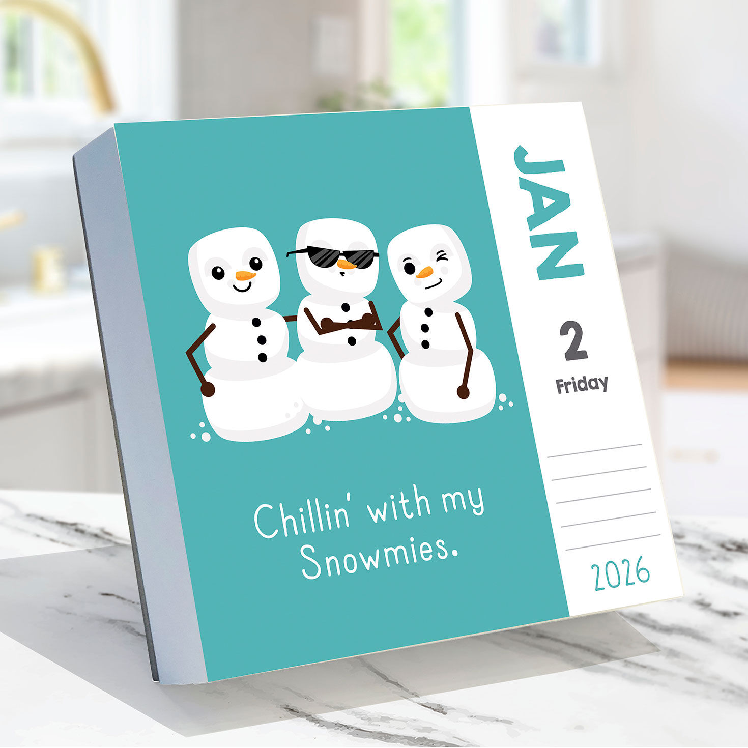 Life Is Punderful Funny 2026 Daily Desktop Calendar in use image number 4