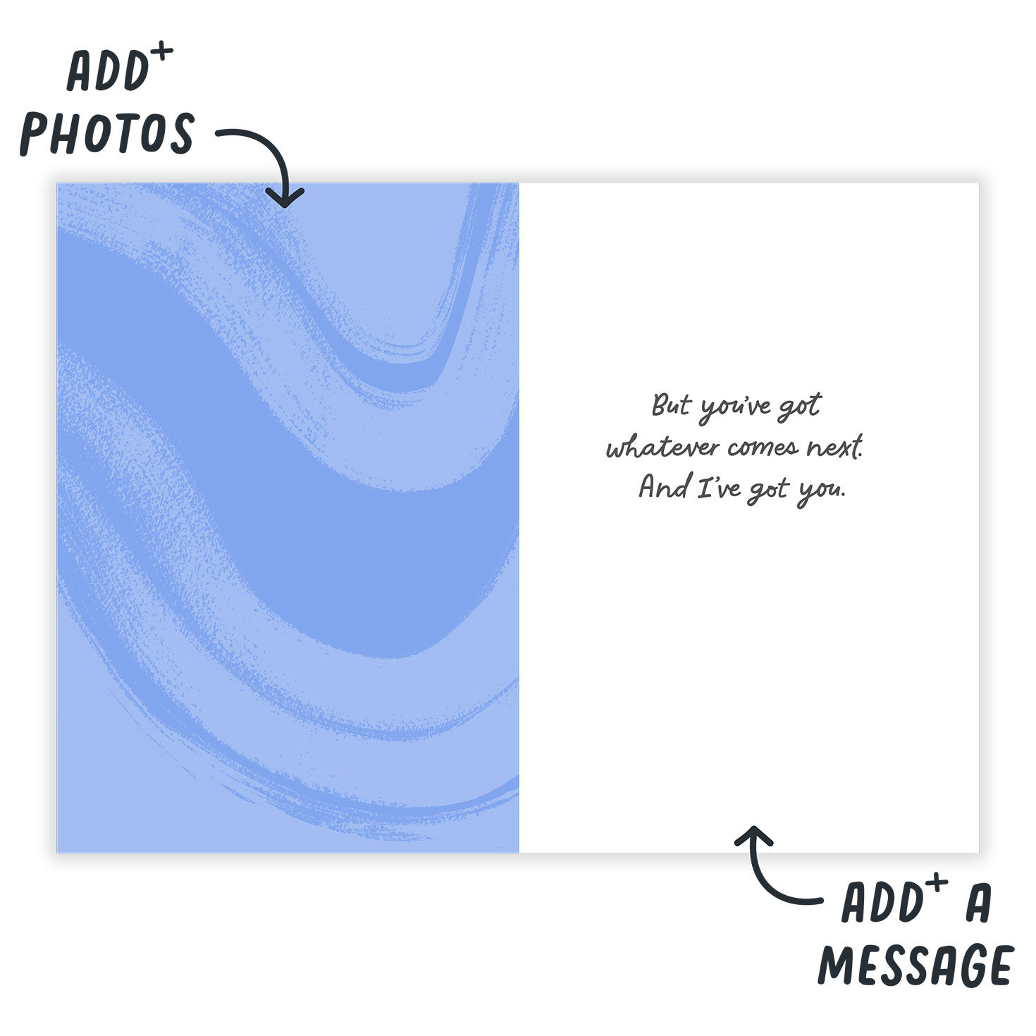 Divorce Is Huge Change Personalized Support Card Open Card indicating personalization image number 3