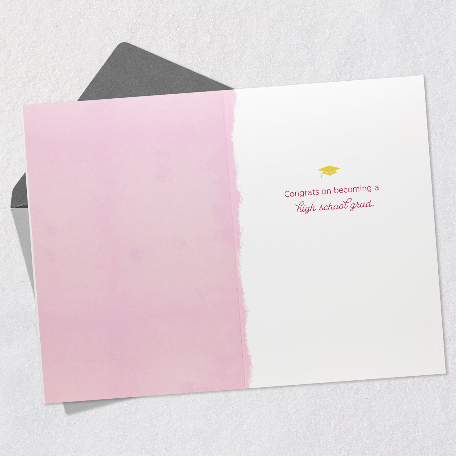 Sparkly Grad Cap High School Graduation Card for Her Open card with envelope image number 3