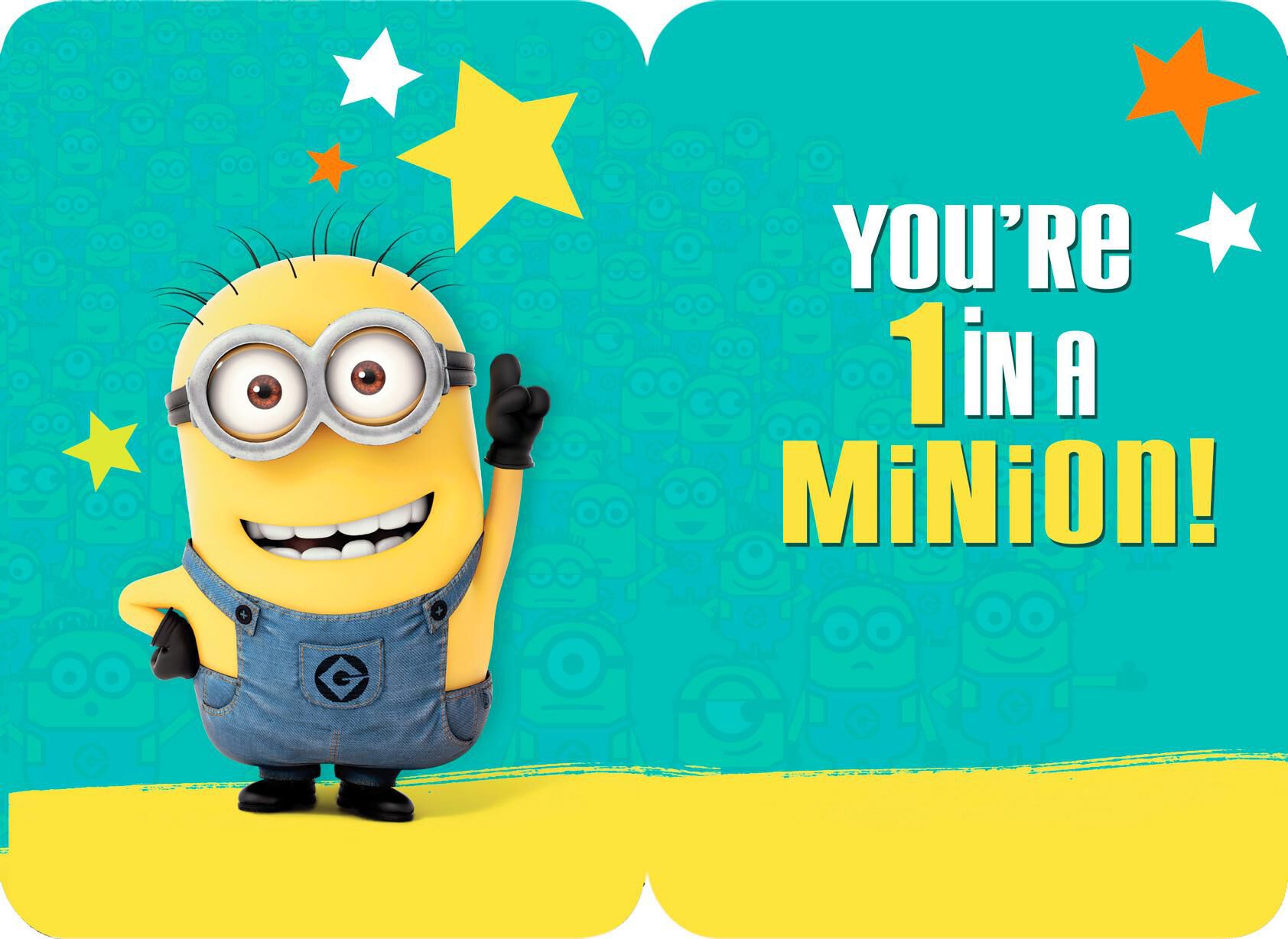 Despicable Me One in a Minion Birthday Card With Stickers