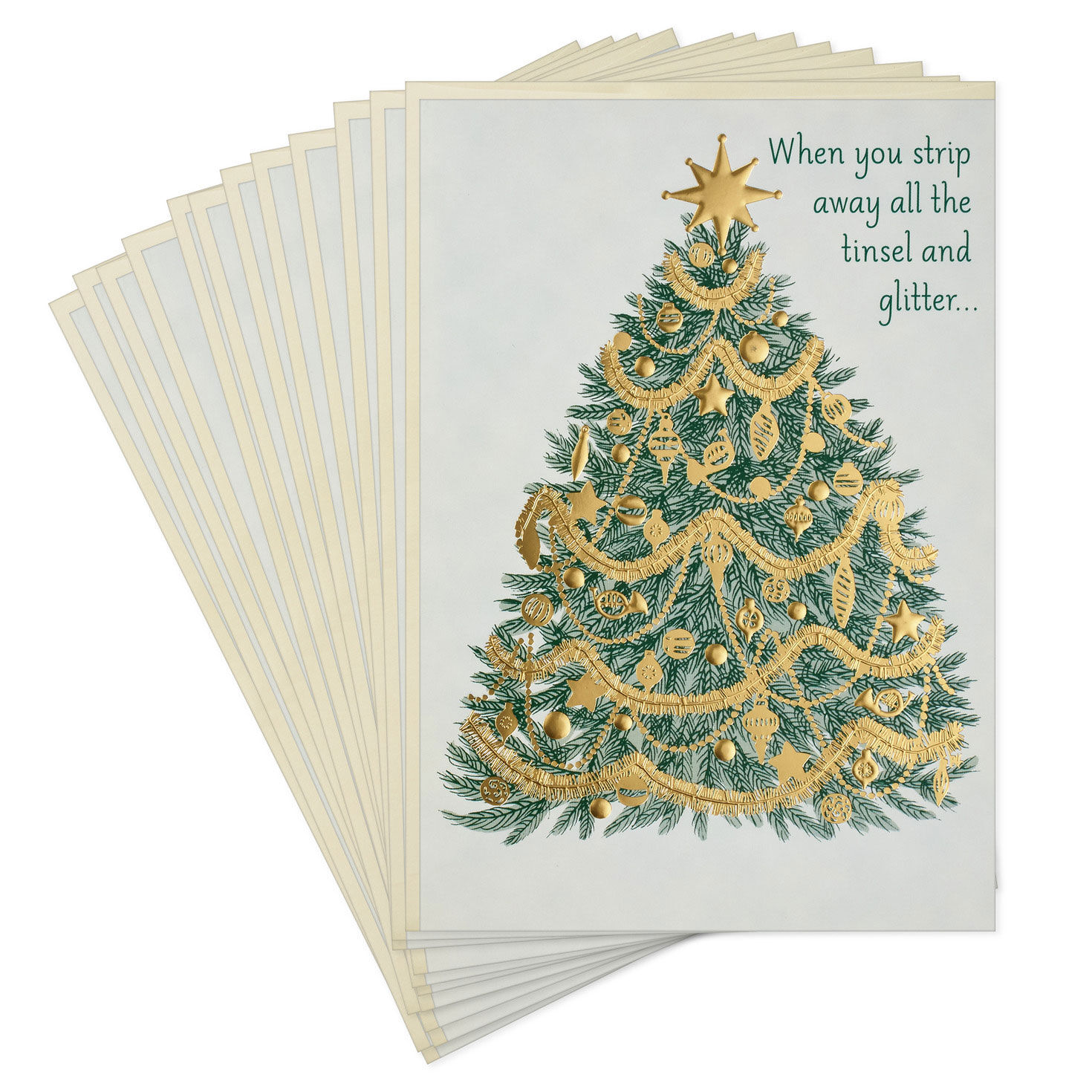 Tree and Cross DaySpring Religious Christmas Cards front fanned image number 2