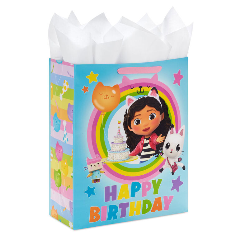 15.5" DreamWorks Animation Gabby's Dollhouse Extra-Large Birthday Gift Bag With Tissue Paper