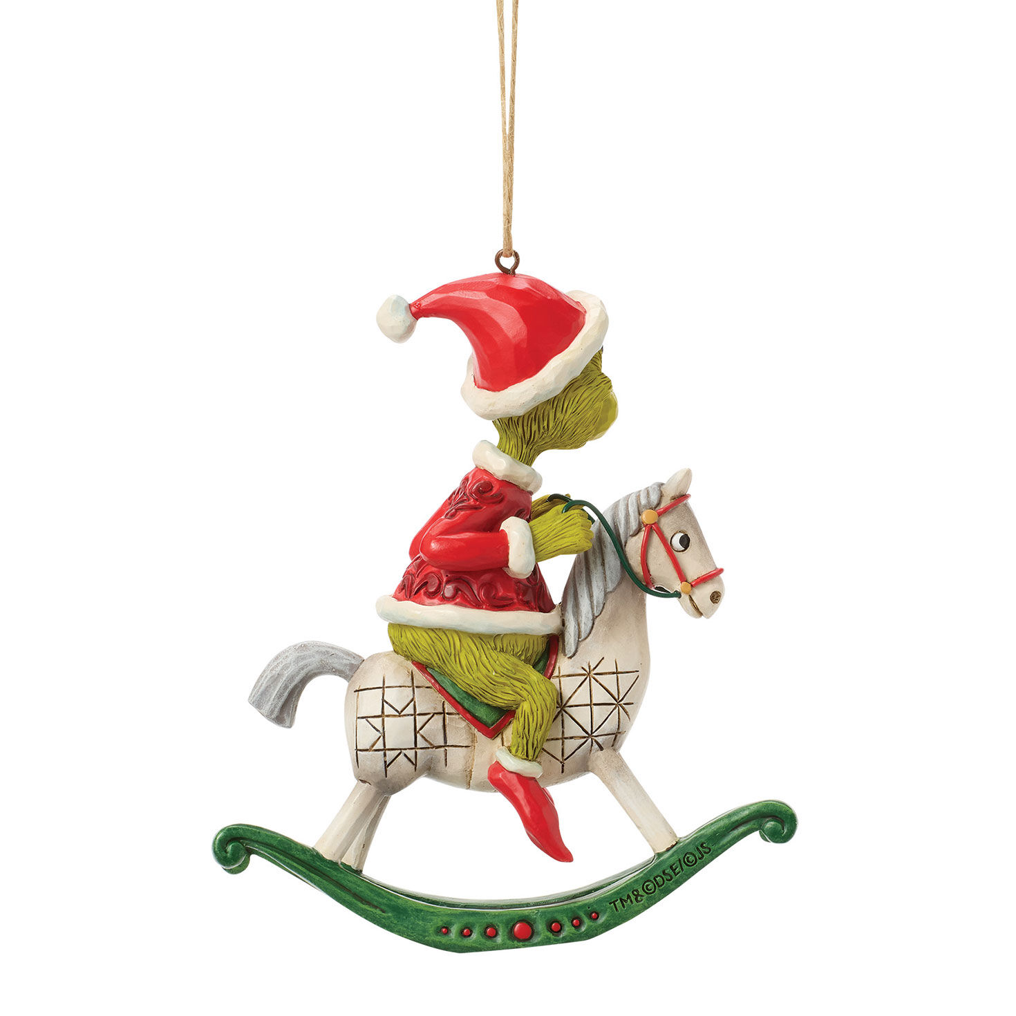 Jim Shore Grinch on Rocking Horse Statue side image number 5