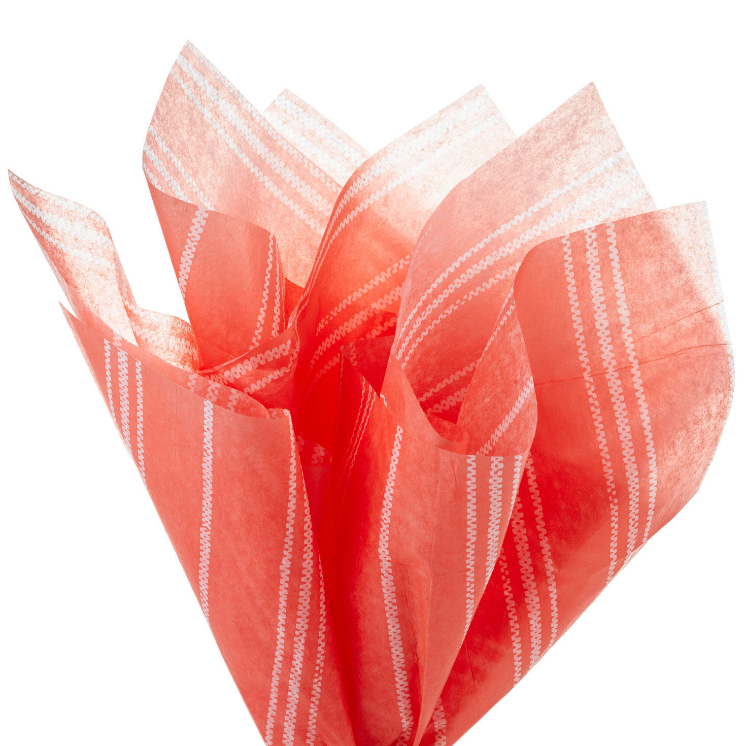 White Stripes on Coral Tissue Paper, 6 sheets, , large image number 2
