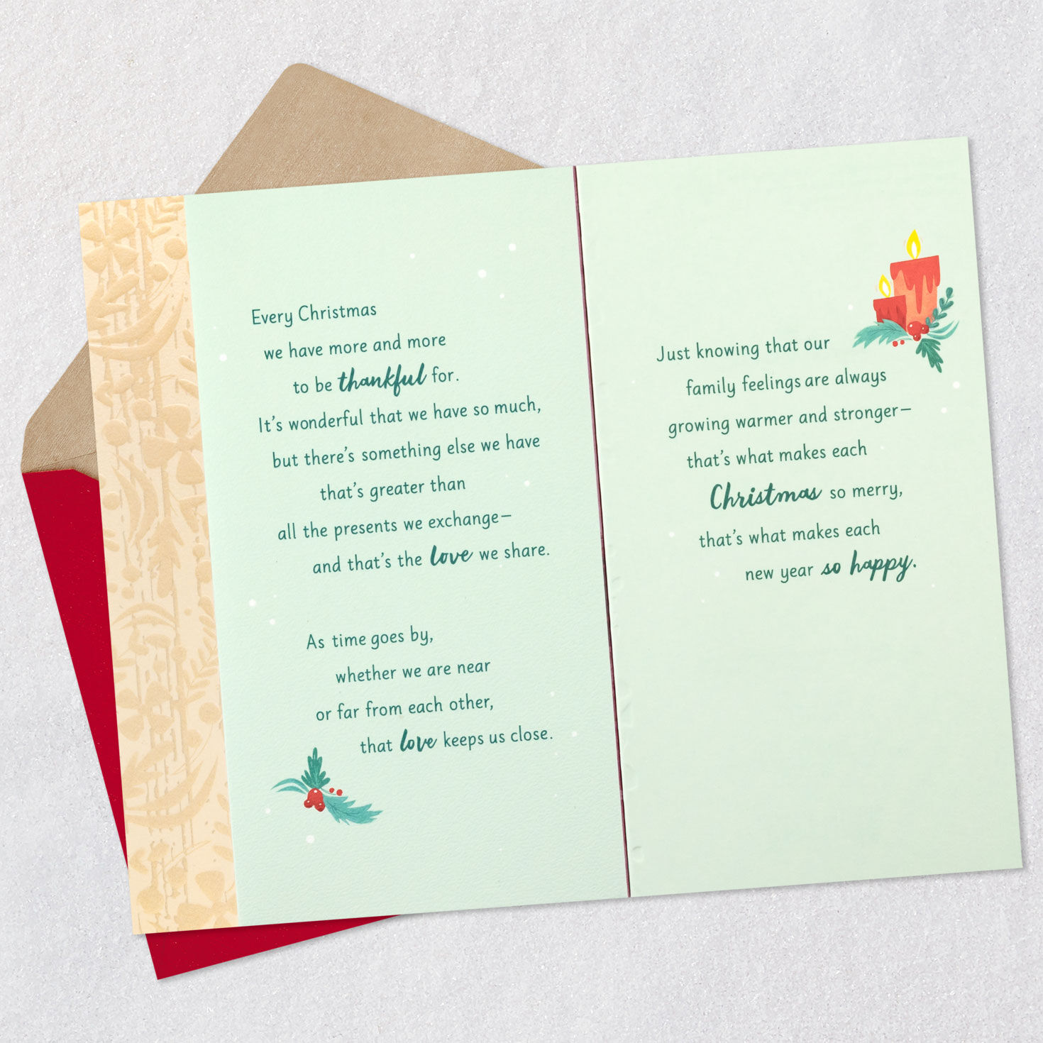 Nativity Candles Christmas Card for Couple Open card with envelope image number 5
