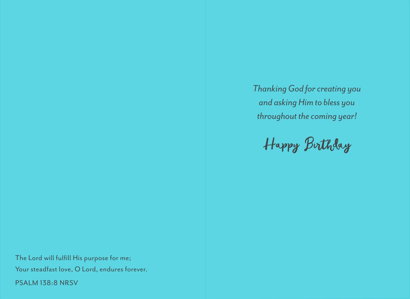Butterfly on Birthday Cake Religious Birthday Card
