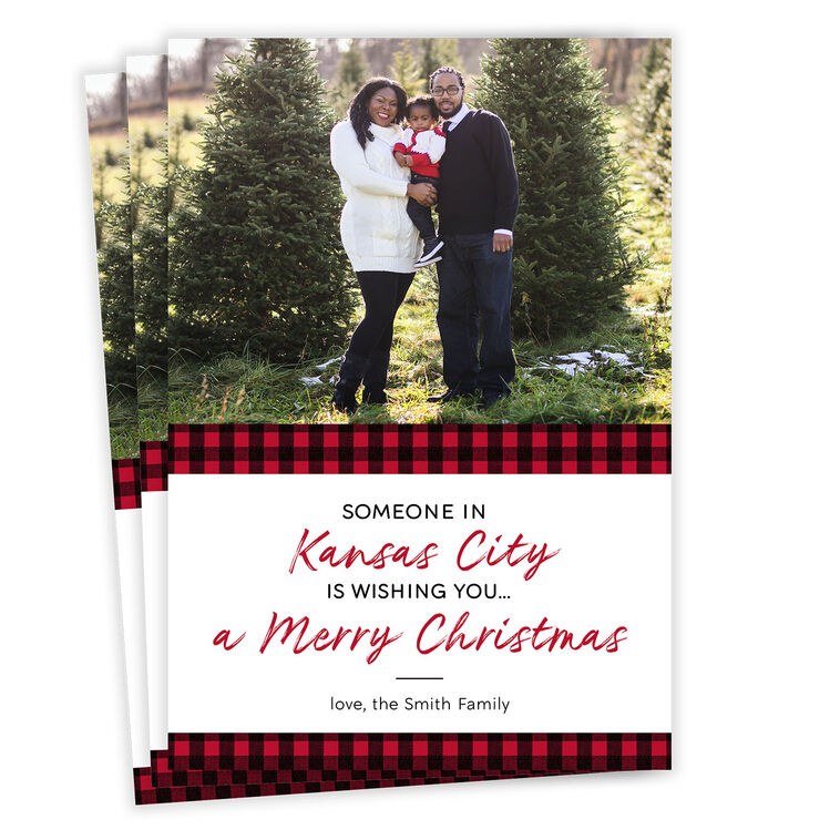 Someone Here Loves You Flat Christmas Photo Card
