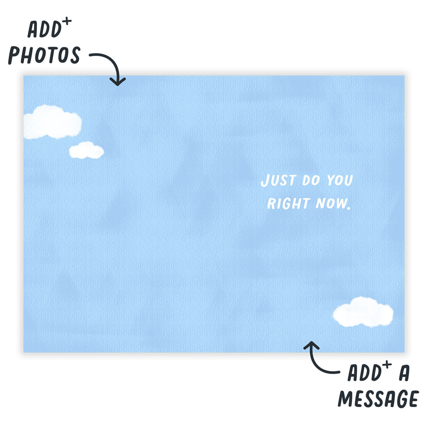 Better Days Blue Clouds Personalized Card Open Card indicating personalization image number 3