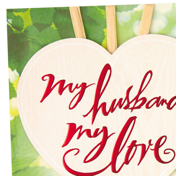 Heart On Green Leaves Valentine's Day Card for Husband, , large image number 6