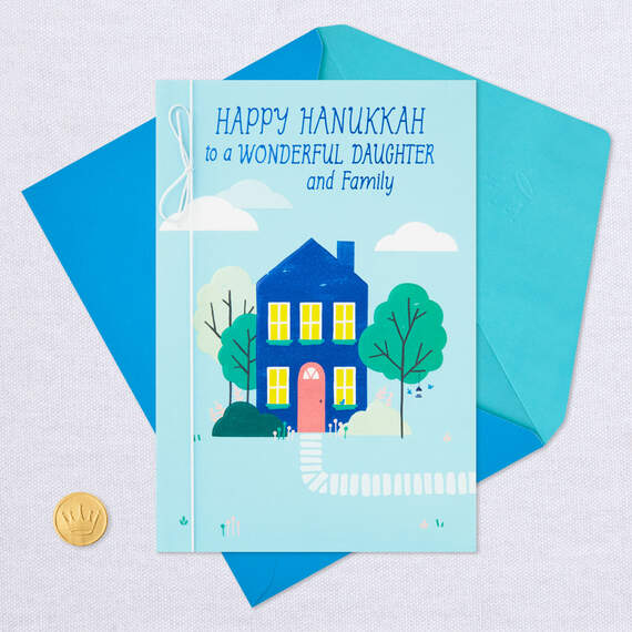 Warm Home and Happy Hearts Hanukkah Card for Daughter and Family, , large image number 5