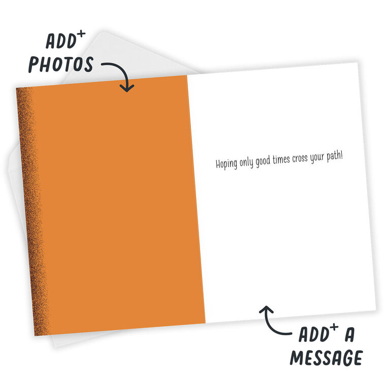 Retro Cat and Pumpkin Custom Halloween Card, , large image number 3