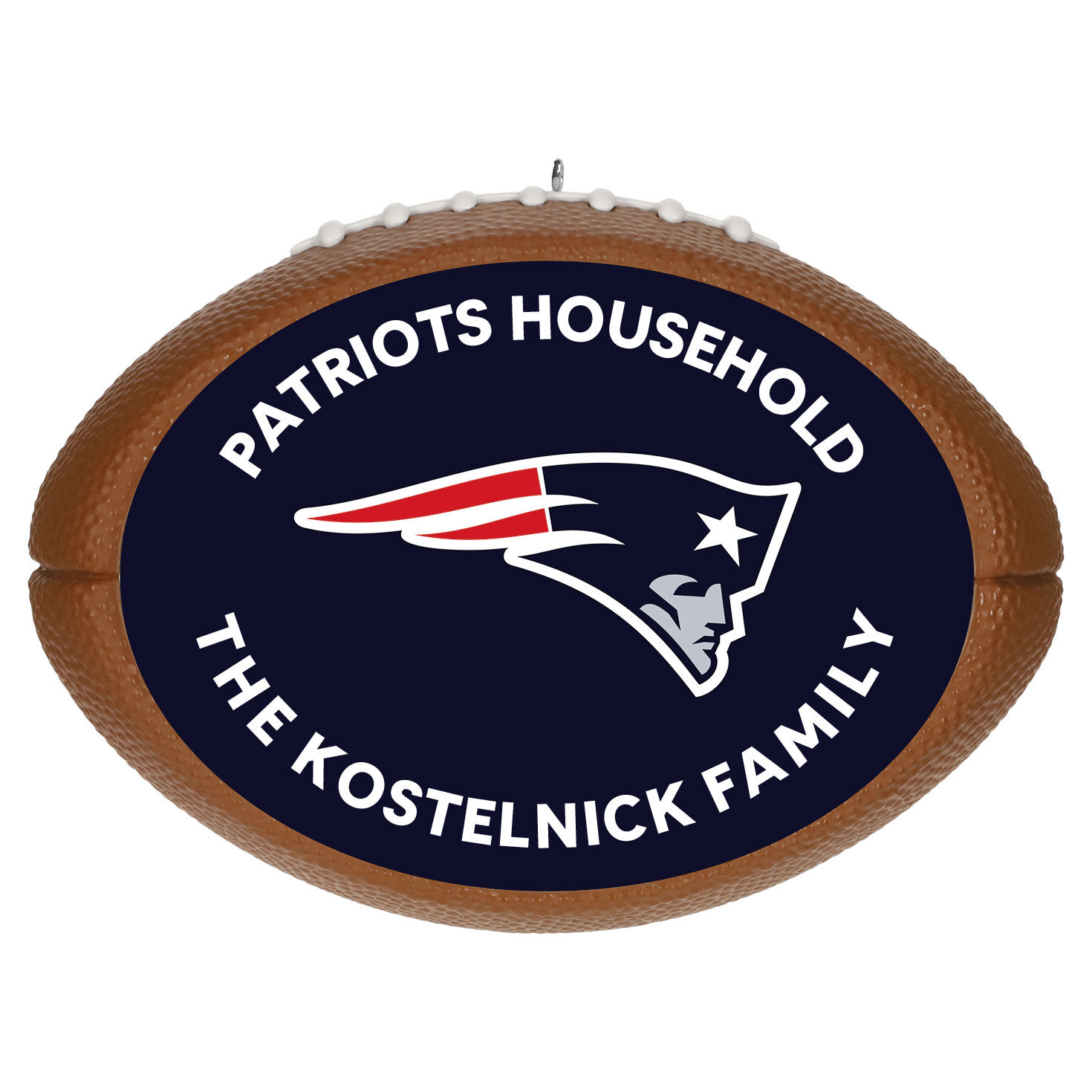 NFL New England Patriots Football Personalized Ornament, Custom Text