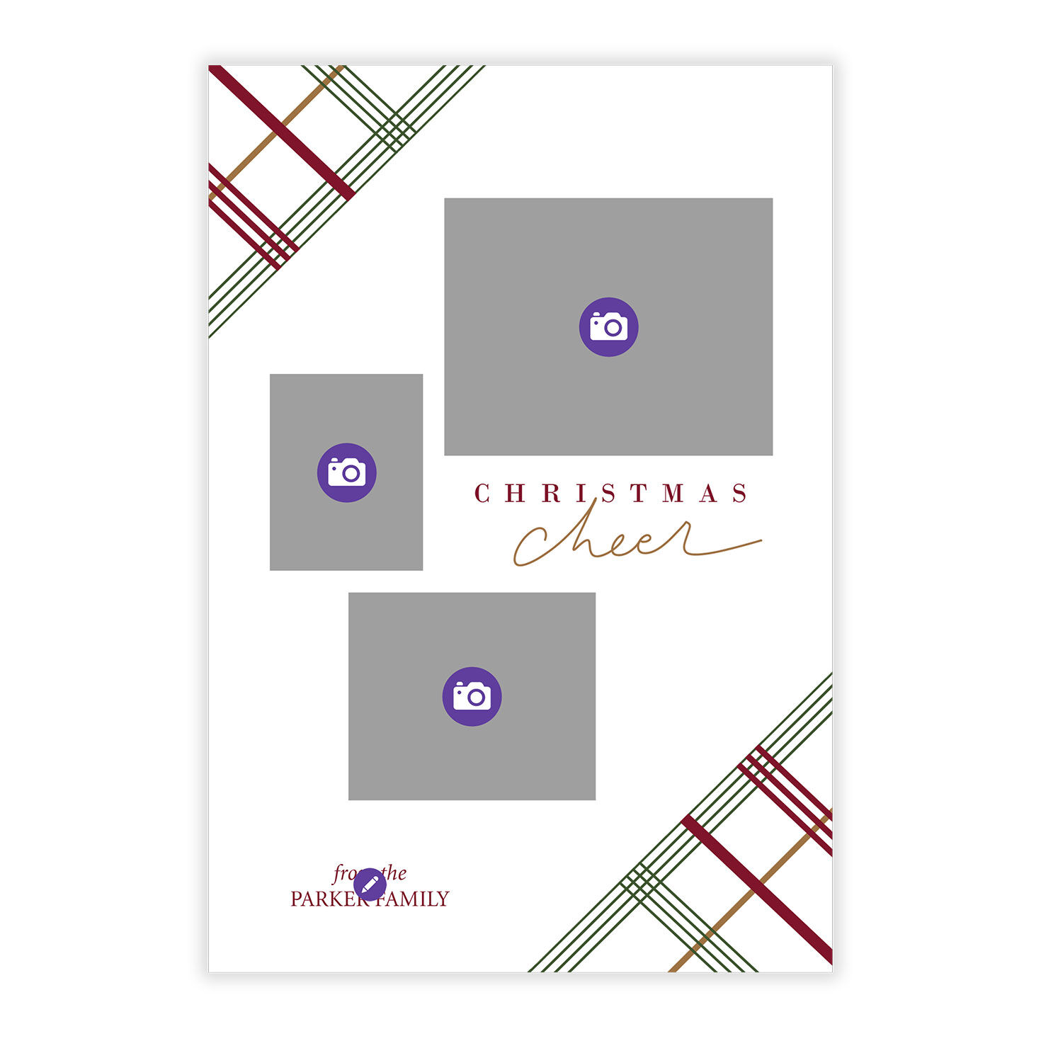 Plaid Cheer Flat Christmas Photo Card, , large image number 5