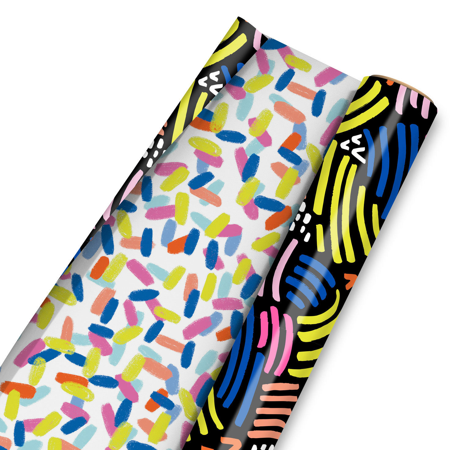 Geo Pattern on White and Wavy Blue Lines Reversible Table Runner, , large image number 4