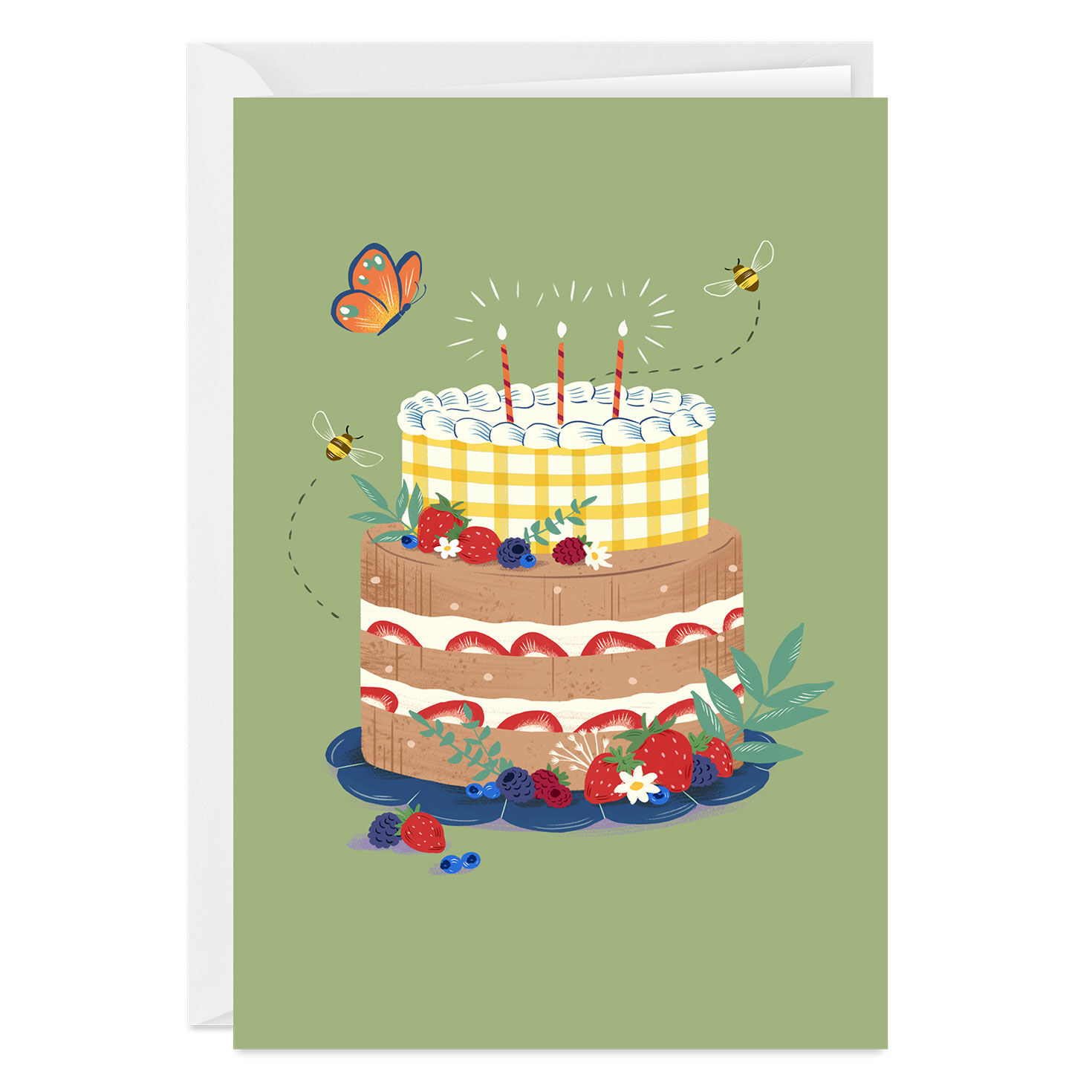 Sweet Spring Cake Custom Birthday Card