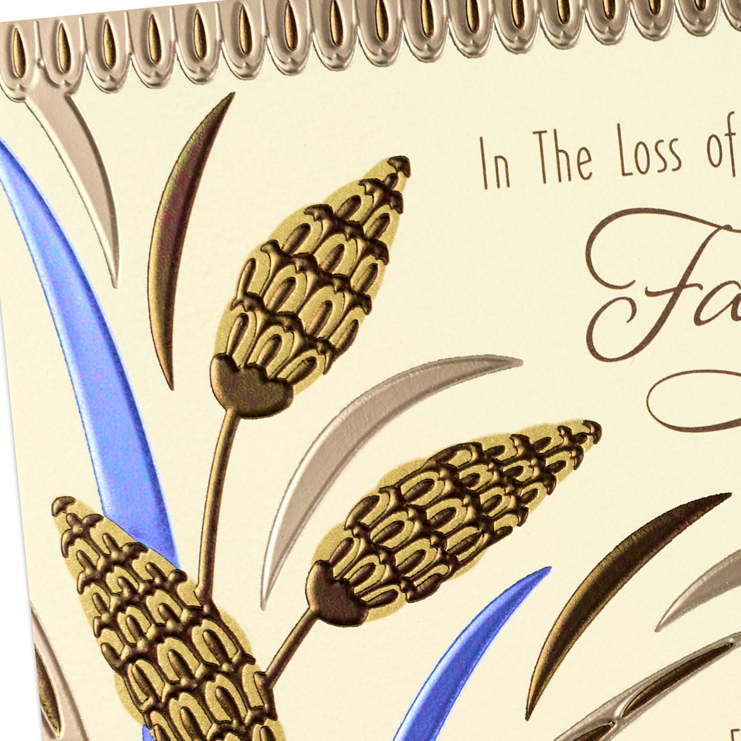 Blue and Brown Pampas Grass Sympathy Card Card Front Detail image number 5