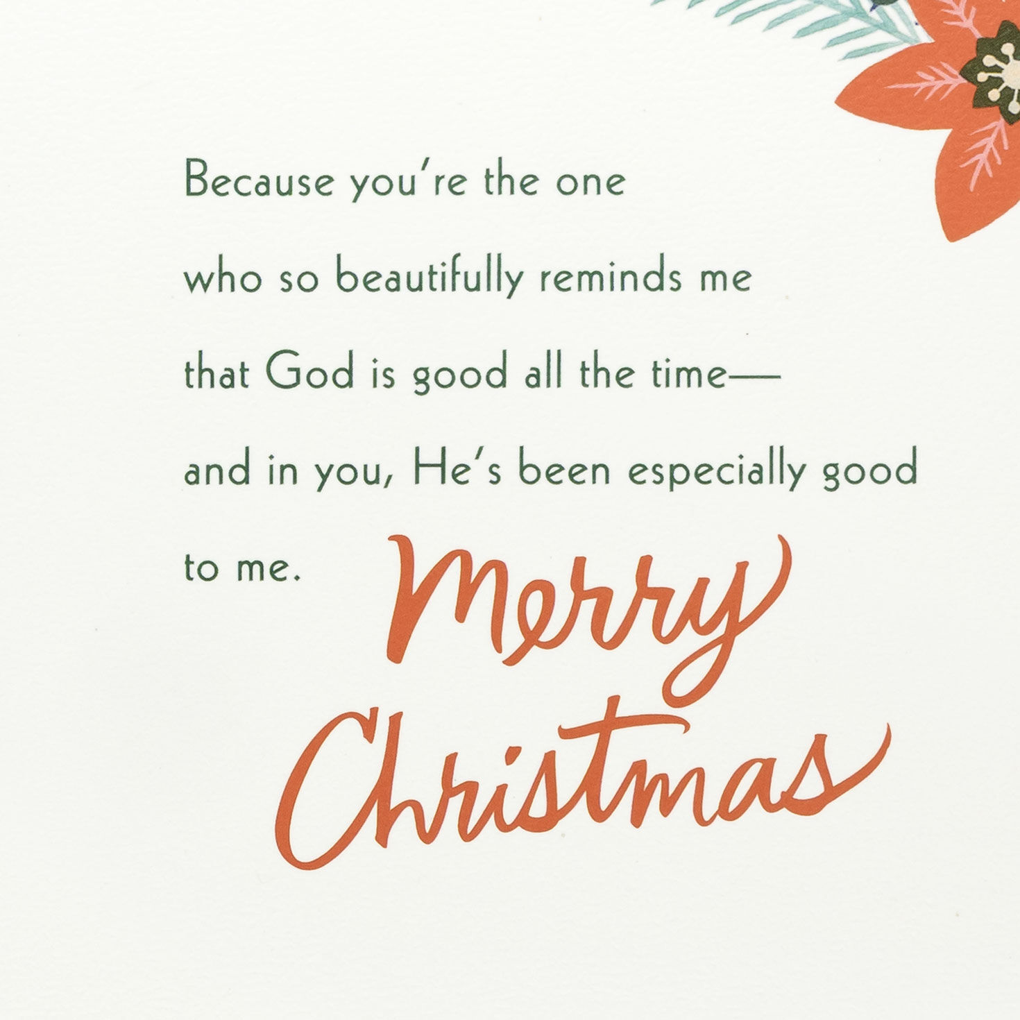 Poinsettia Floral Wife Religious Christmas Card Sentiment image number 2