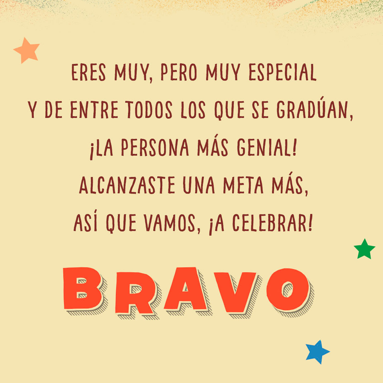 Mortarboard and Stars Spanish-Language Graduation Card, , large image number 2