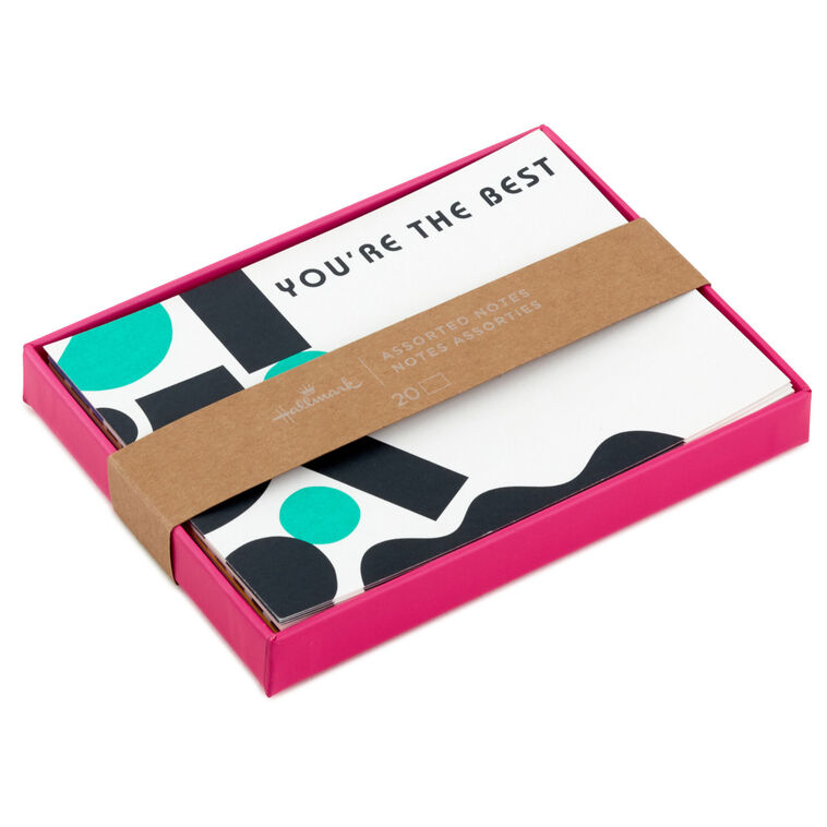 Simple Graphics Flat Note Cards Assortment, Pack of 20 - Note Cards ...