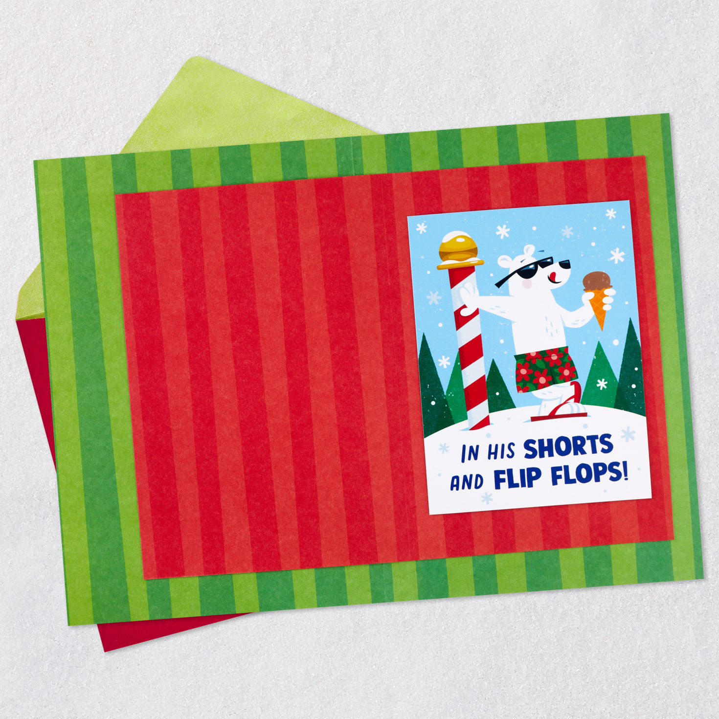 Cool Polar Bear Grandson Christmas Card Open card with envelope image number 6