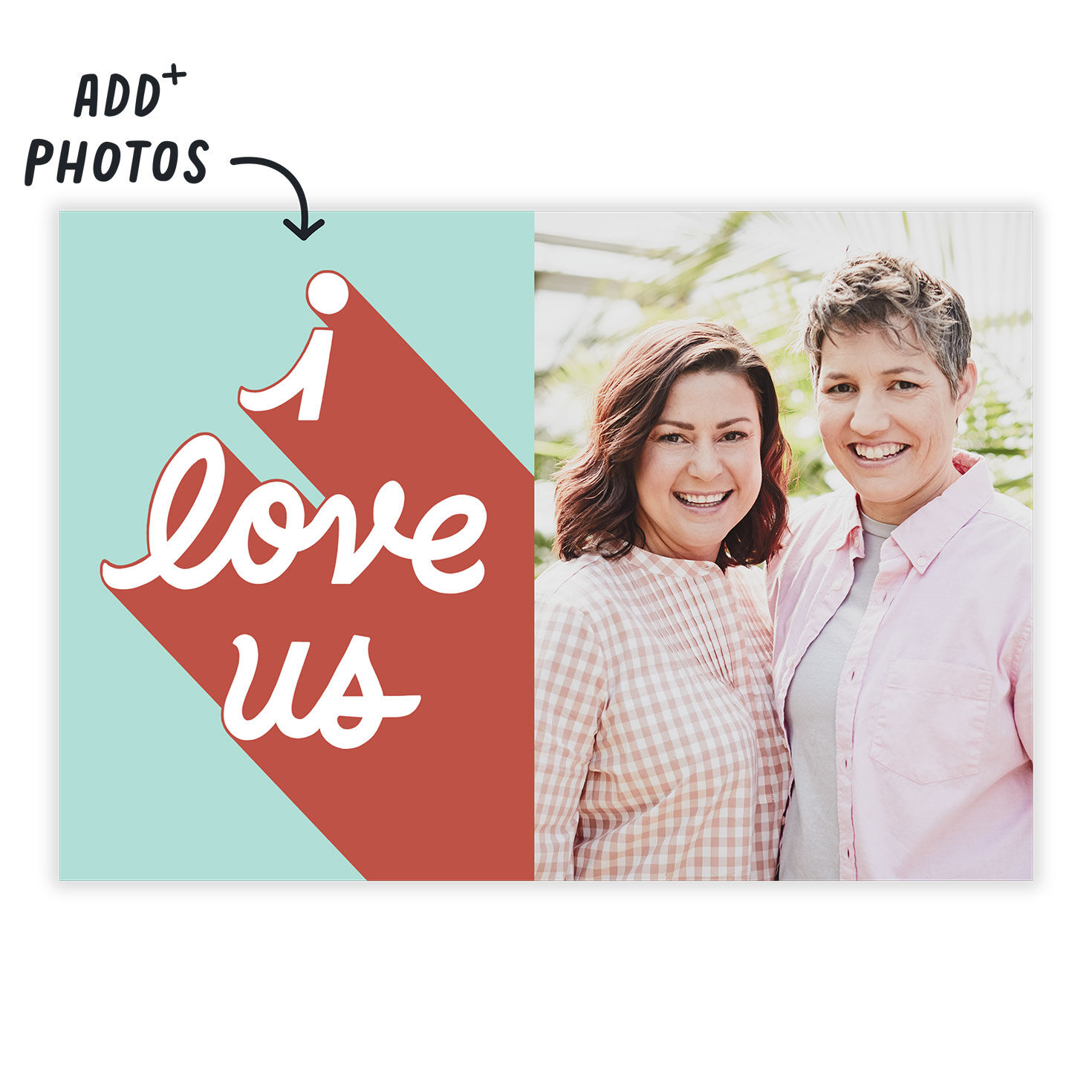 Personalized Shadow Lettering Love Photo Card  image number 2