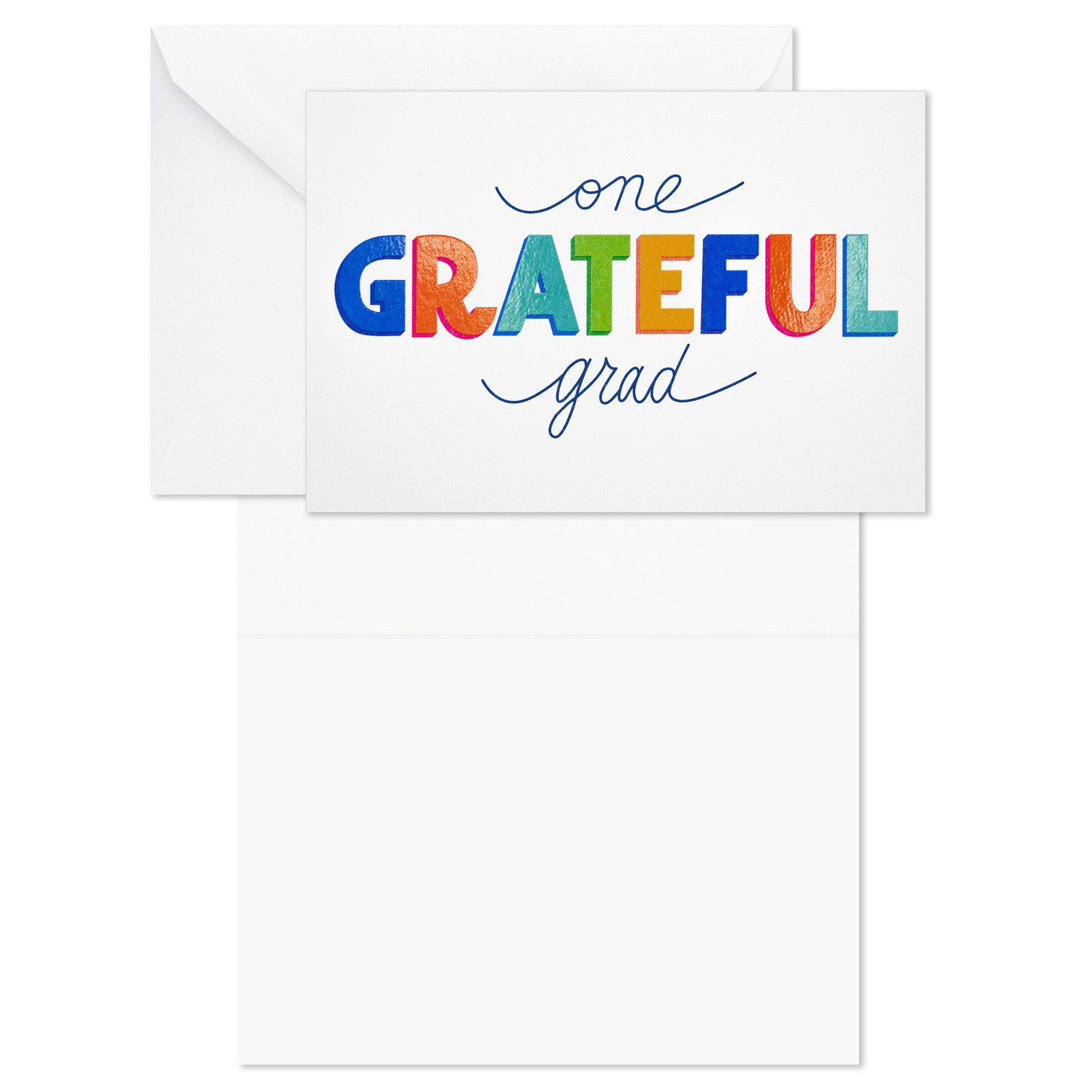 Rainbow Lettering Graduation Thank You Notes Pack Card Front with Sentiment image number 3