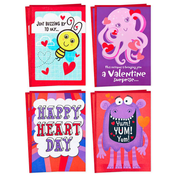 Assorted Kids Designs Valentine's Day Cards, Pack of 8, , large image number 1