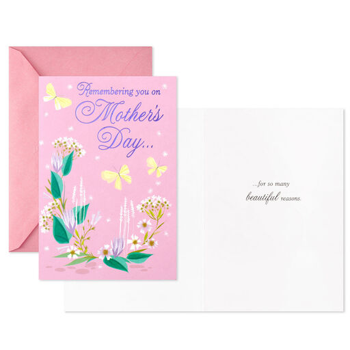 Purple and Pink Florals Assorted Mother's Day Cards, Pack of 6, 