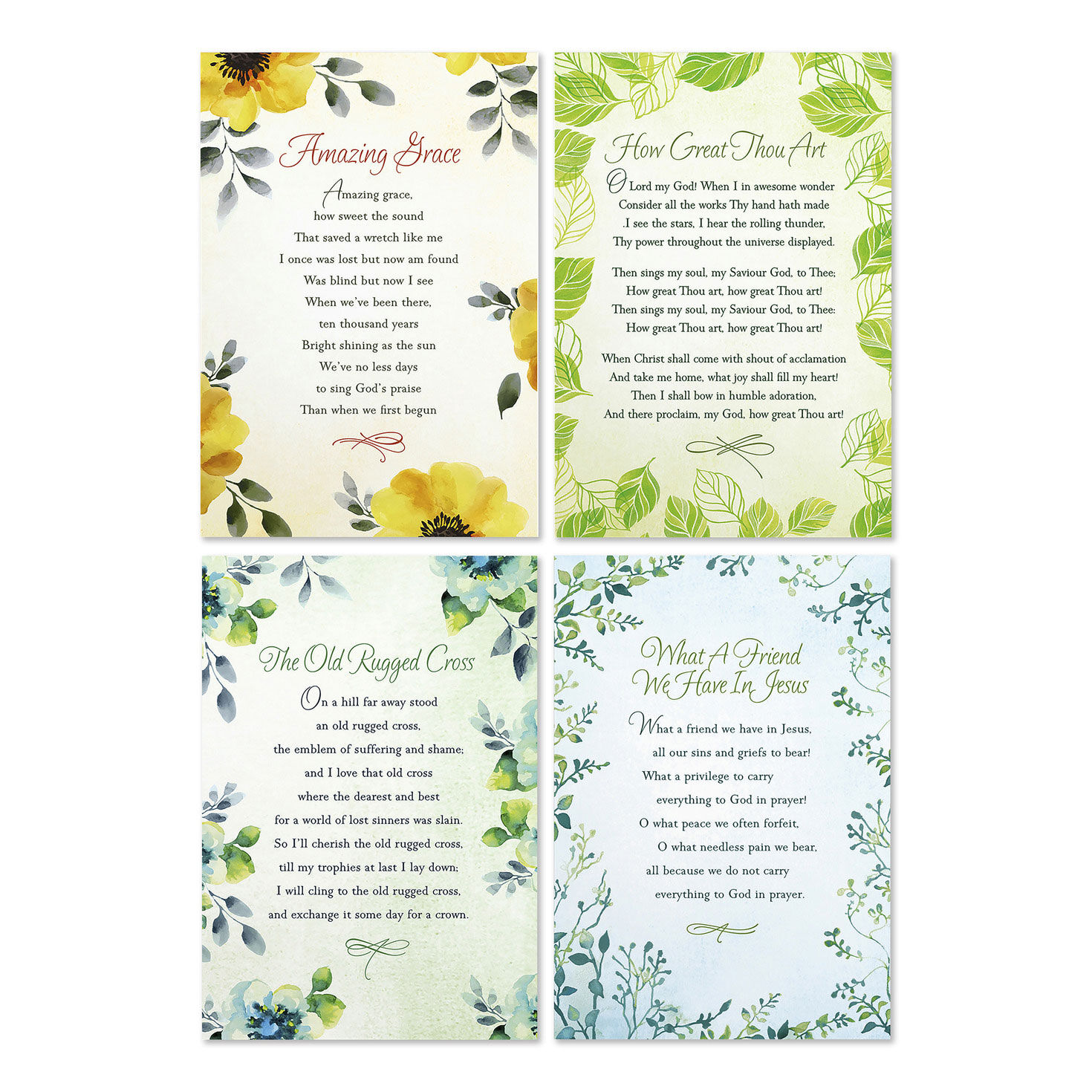 Beautiful Hymns Assorted Religious Sympathy Cards, Box of 12