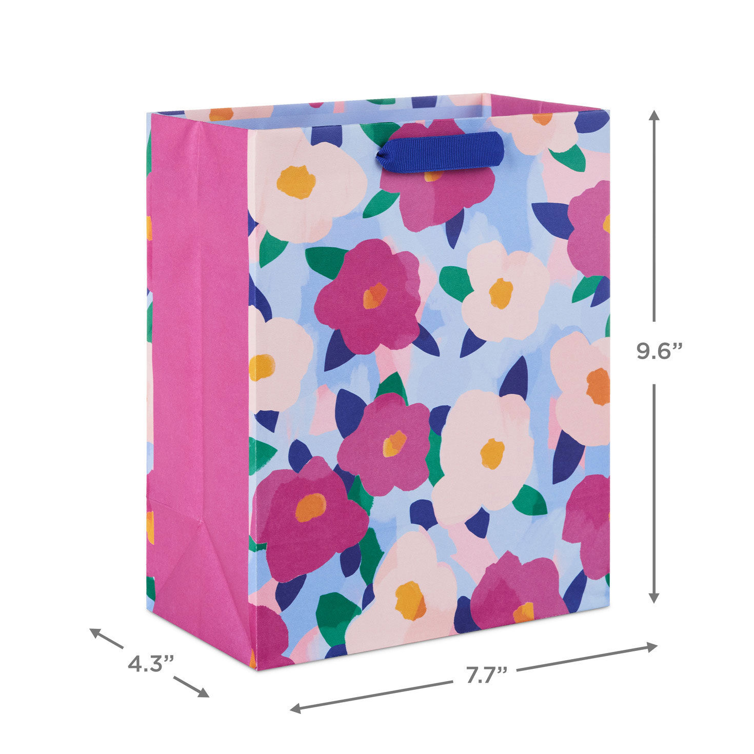 Bold Floral Print Medium Gift Bag measurement image number 3