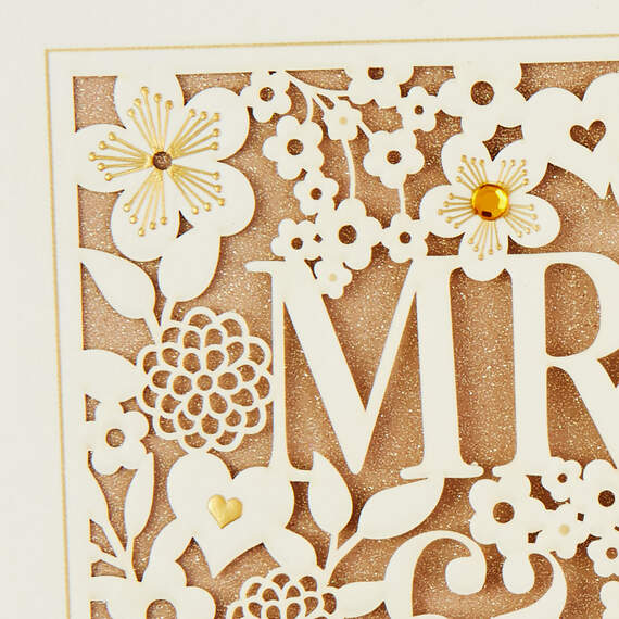 Floral Mr. and Mrs. Wedding Card, , large image number 4