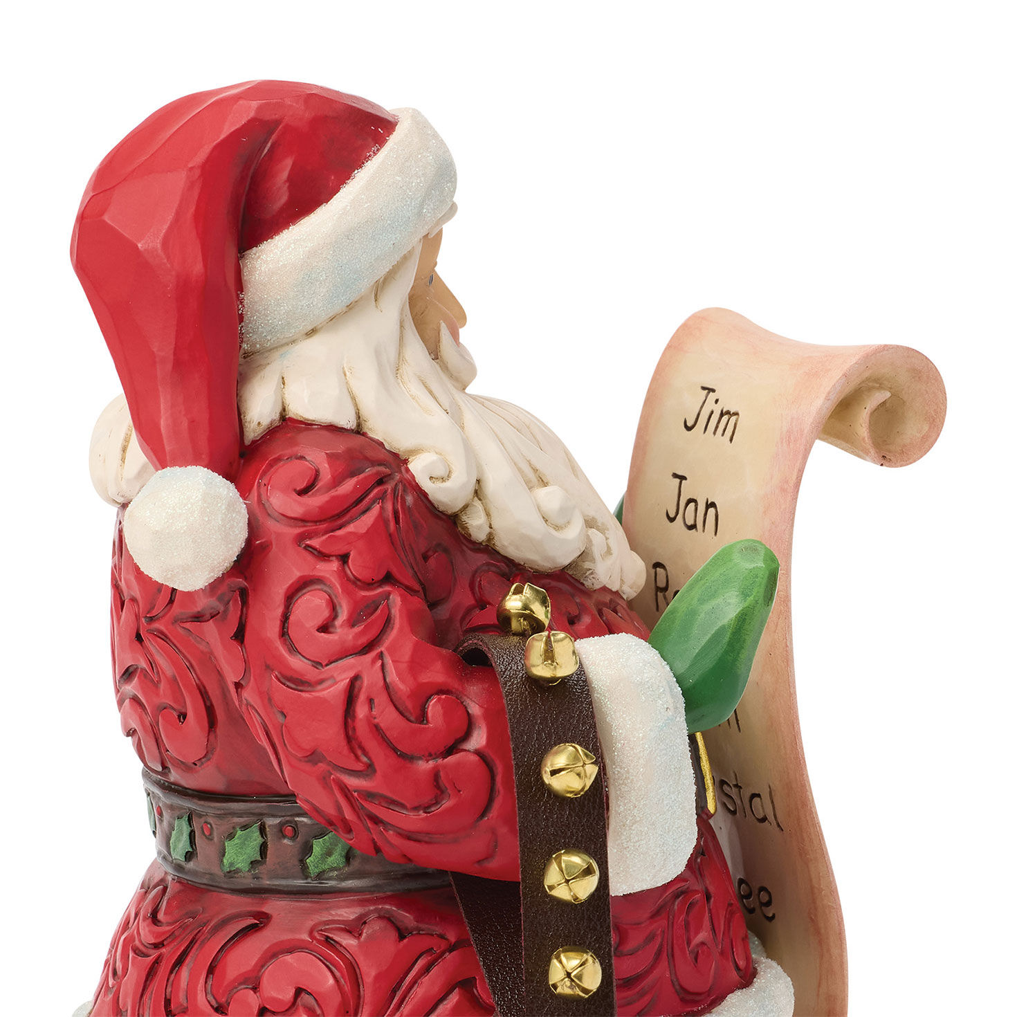 Santa With Wish List Jim Shore Statue upclose view image number 5